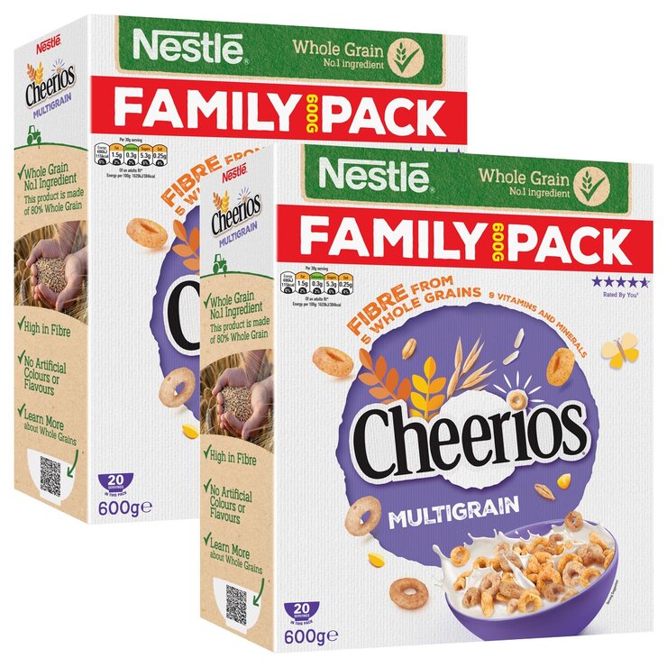 Nestle Cheerios whole grain cereal 2 x 600g, imported from the UK