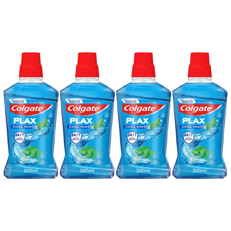 Colgate Plax Cool Mint Mouthwash 4 x 500ml
