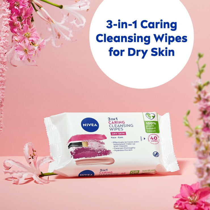 Nivea Biodegradable Face Wipes Almond Oil, imported from the UK