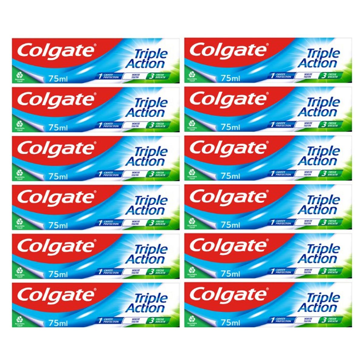 Colgate Triple Action Toothpaste 12 x 75ml - British product
