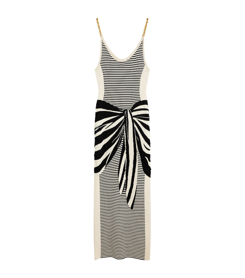 Plunge Neck Swimsuit with All-Over Print in Nylon and Elastane
