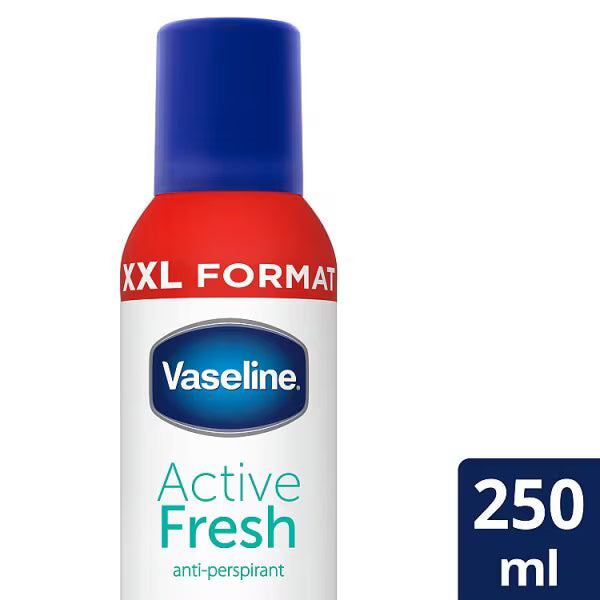 Vaseline Active Fresh antiperspirant aerosol spray 250ml (British brand)