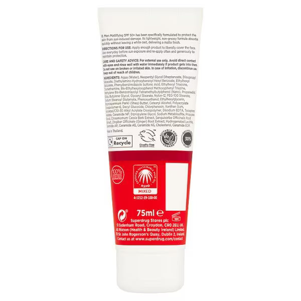 B. Men Mattifying SPF50 moisturiser 75ml - British product