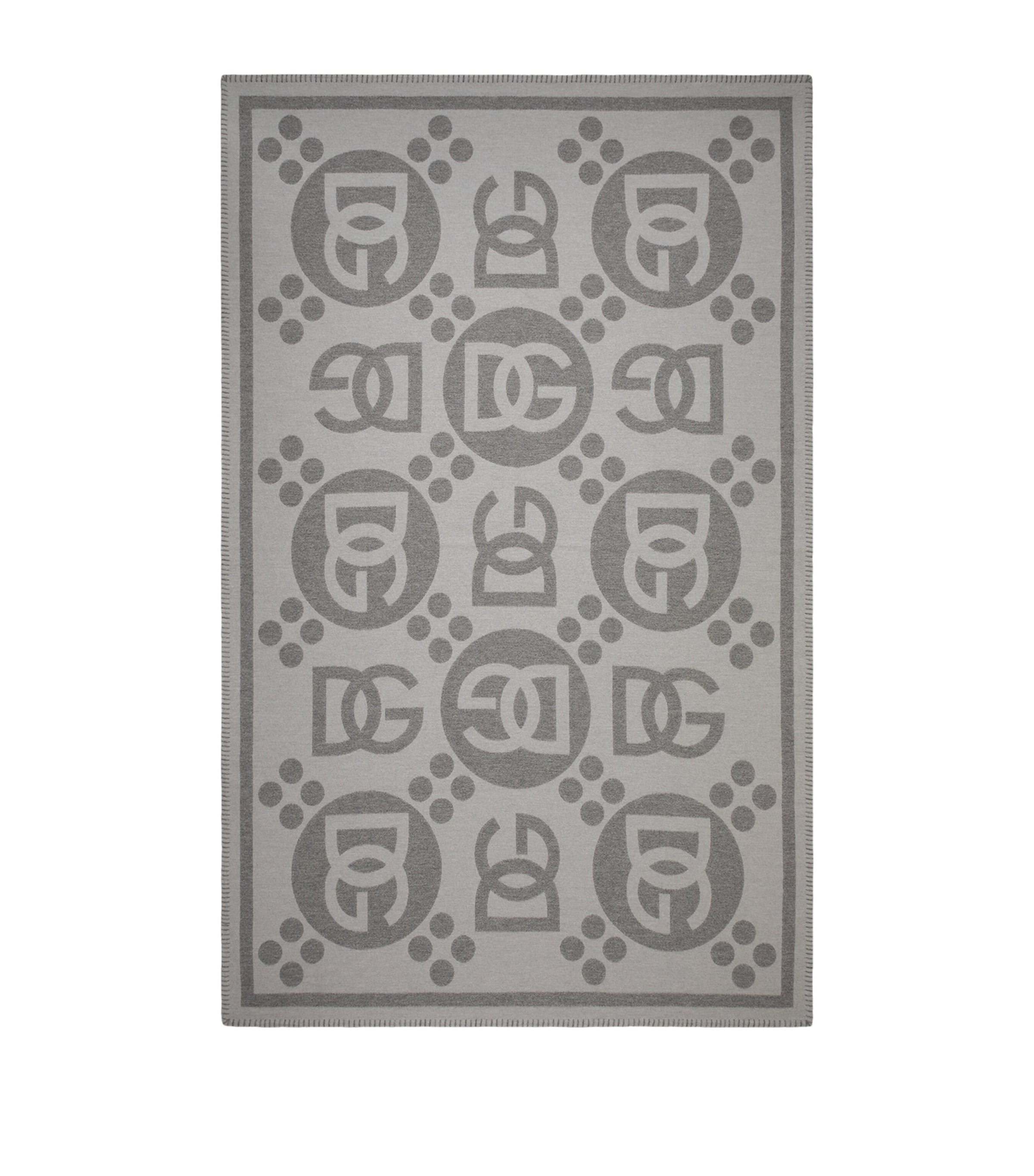 Dolce&Gabbana Casa Wool Logo Jacquard Throw (140cm x 180cm)