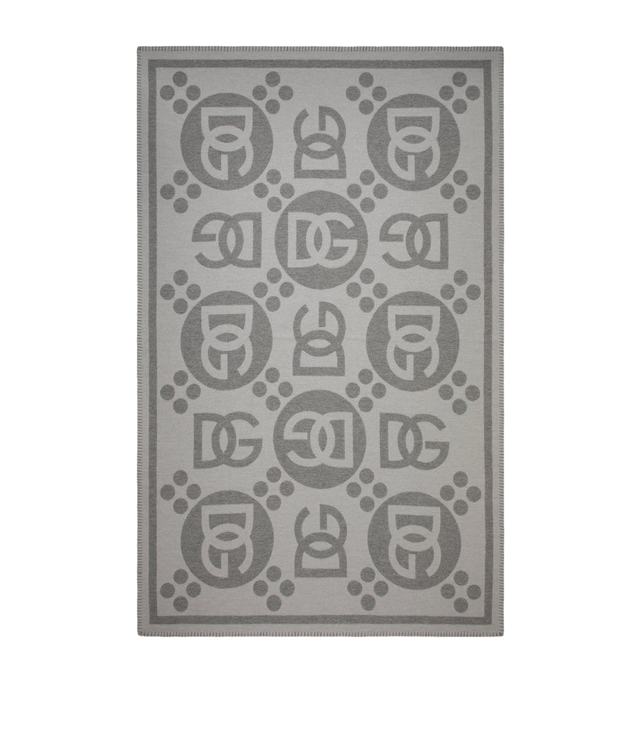 Dolce&Gabbana Casa Wool Logo Jacquard Throw (140cm x 180cm)