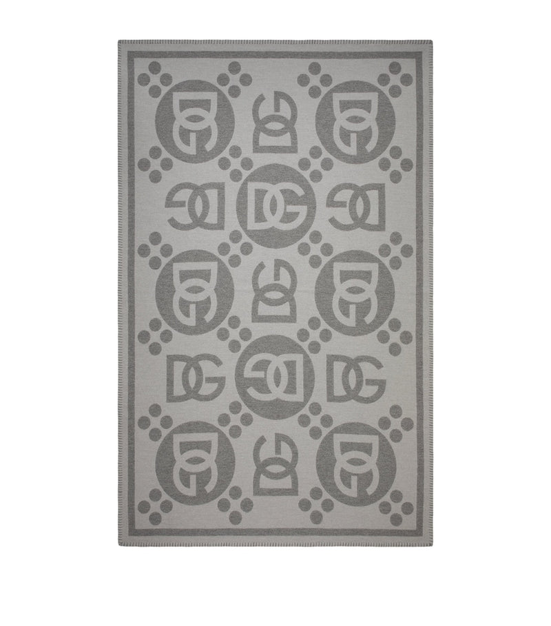 Dolce&Gabbana Casa Wool Logo Jacquard Throw (140cm x 180cm)