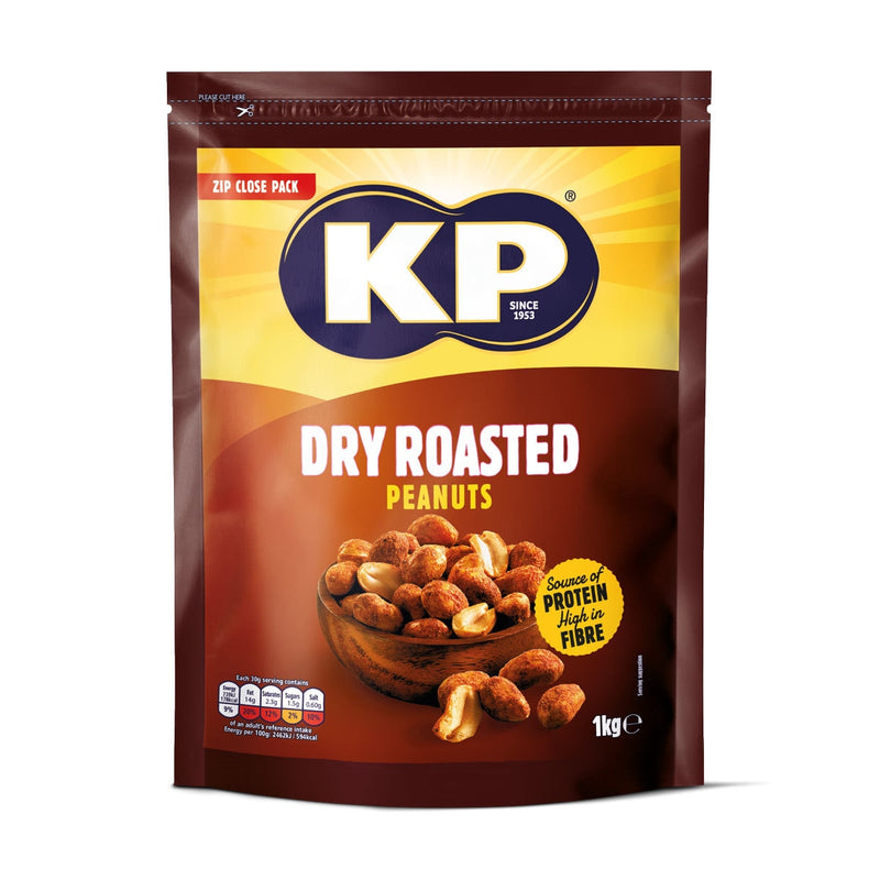 KP dry roasted peanuts 1kg, UK version