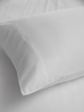 White duvet cover and pillowcase set in 300 thread count cotton sateen (British brand)