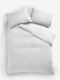 White duvet cover and pillowcase set in 300 thread count cotton sateen (British brand)