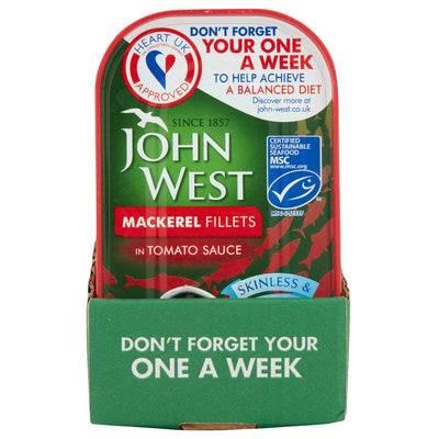 John West Mackerel Fillets Tomato Sauce Canned Fish 10 x 125g
