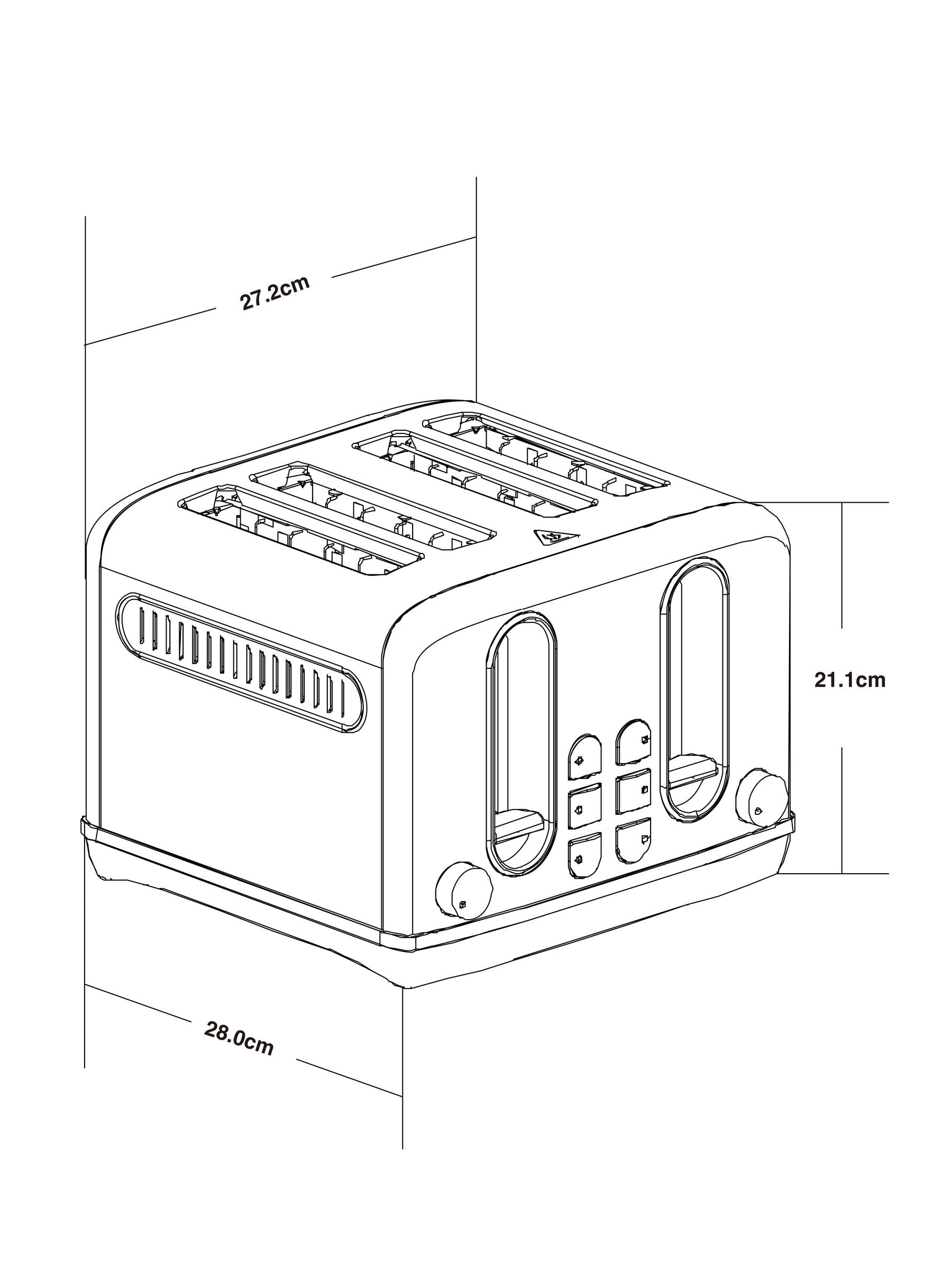 Black Copper 4 Slice Toaster - British product