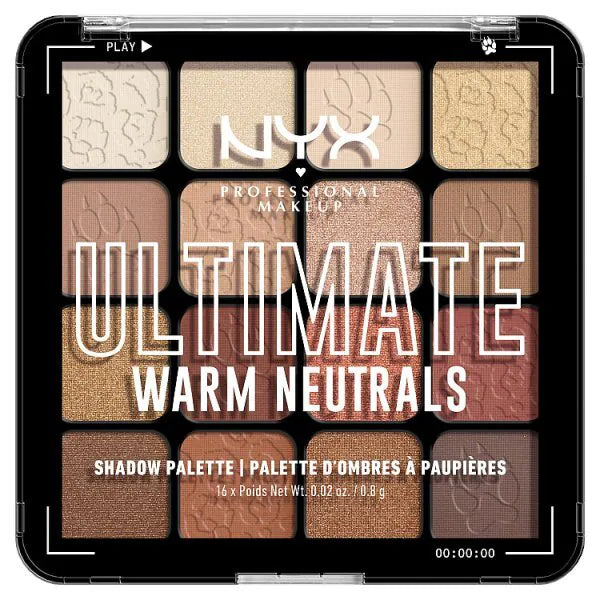 NYX shadow palette warm neutrals 16 pan, imported from the UK