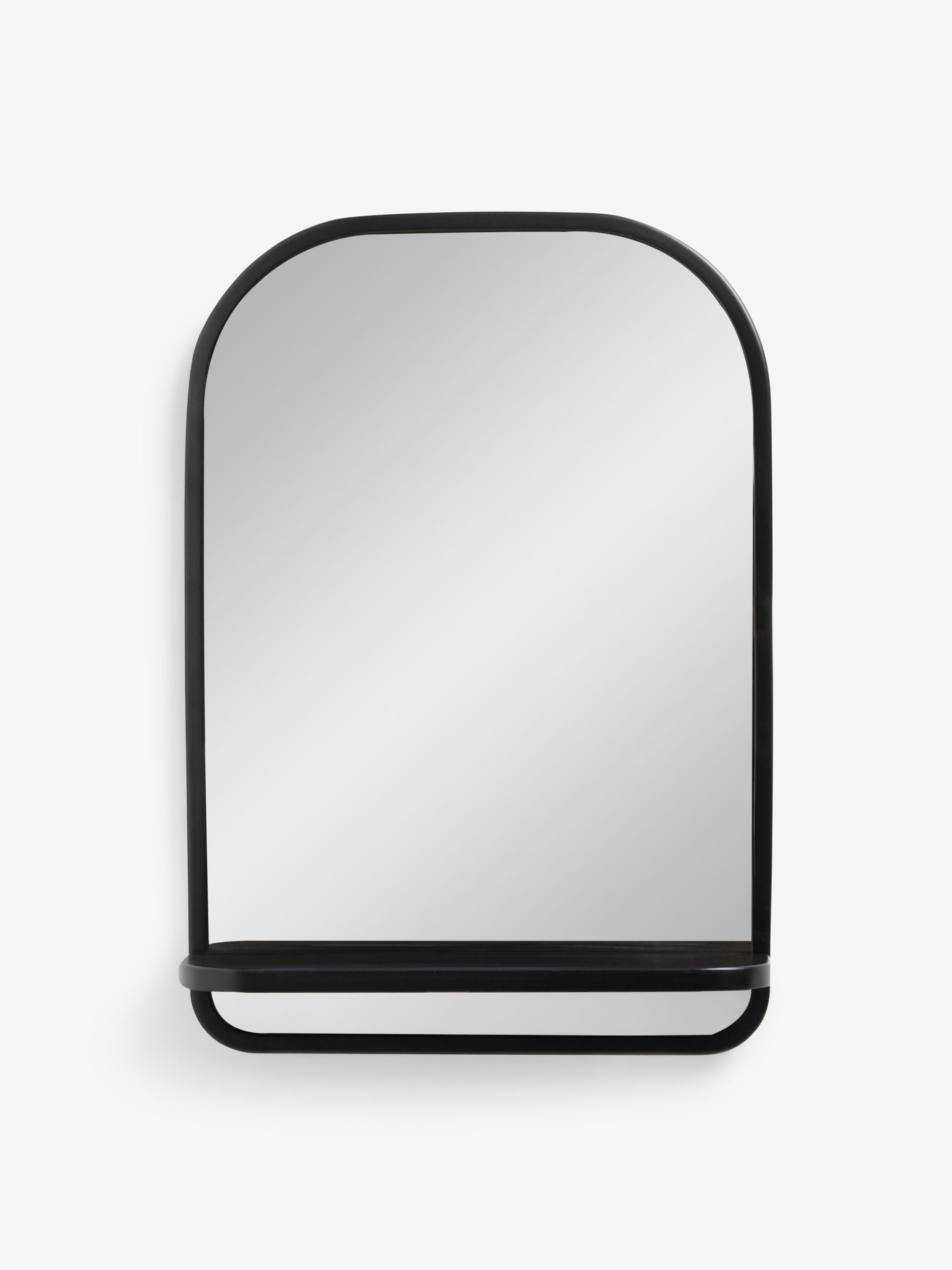 Black shelf wall mirror 45cm x 31cm - British product