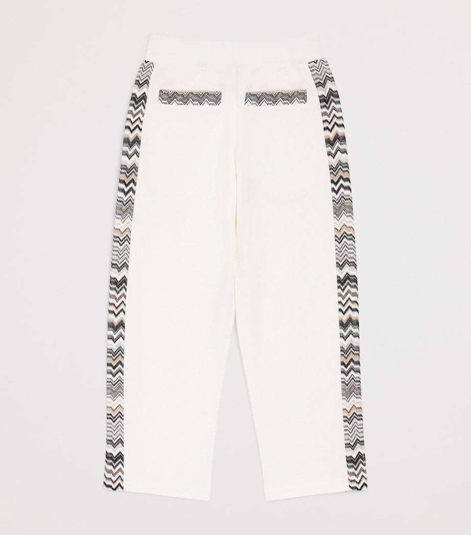 Missoni kids cotton zigzag-trim sweatpants 4-14 years, imported from the UK