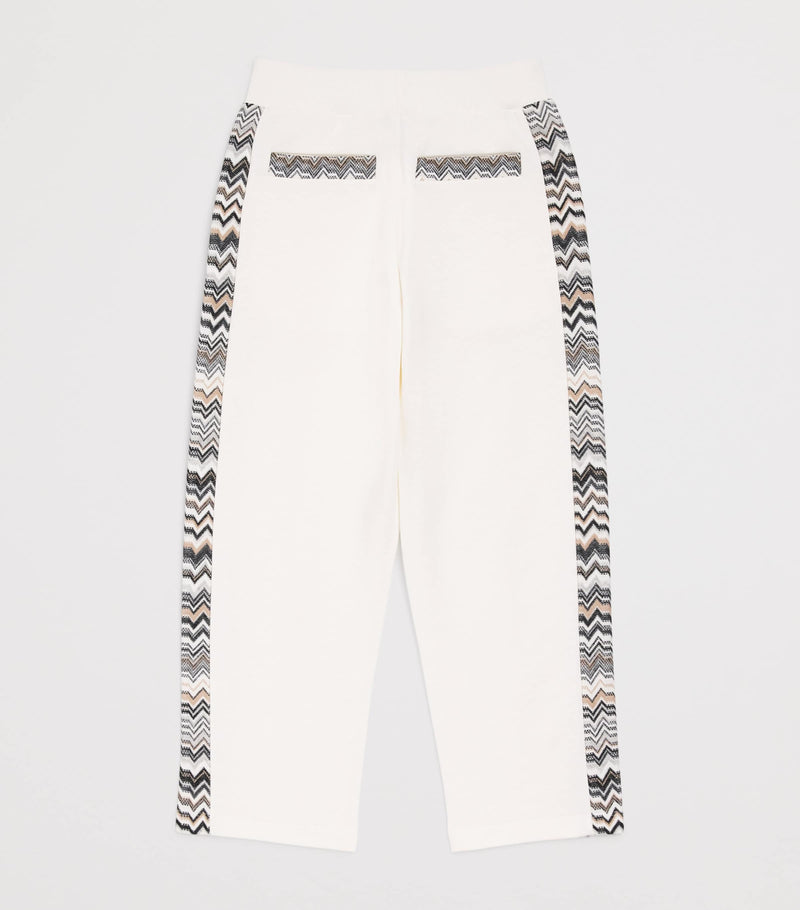 Missoni kids cotton zigzag-trim sweatpants 4-14 years, imported from the UK