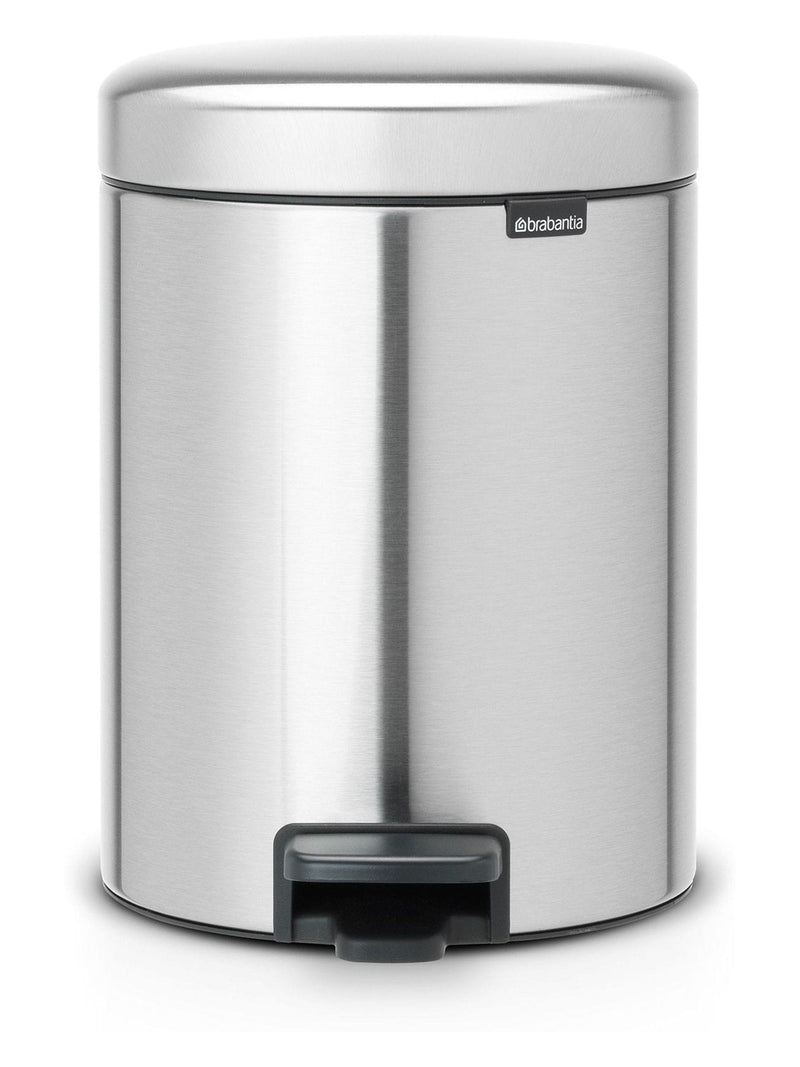 Brabantia Matt Steel Fingerprint Proof NewIcon pedal bin 5L - British product