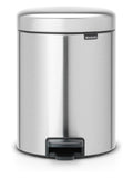 Brabantia Matt Steel Fingerprint Proof NewIcon pedal bin 5L - British product