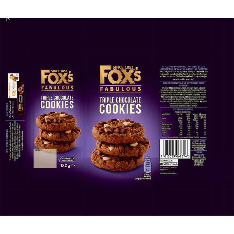Fox's chocolate cookies assortment 8 x 180g - British product