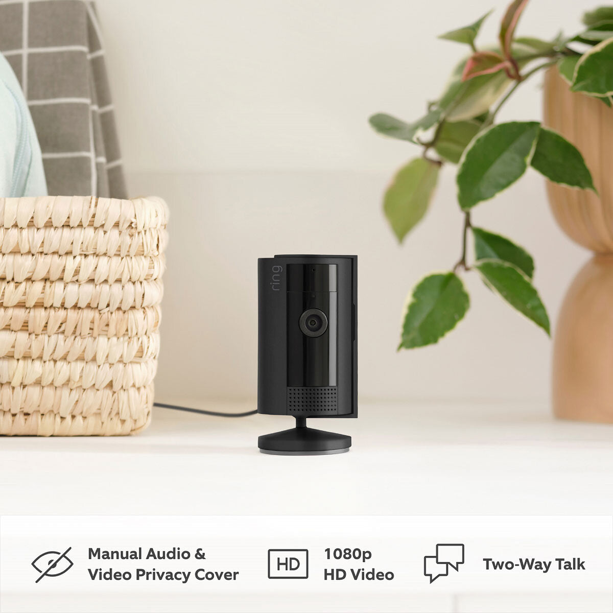 Ring Wired Indoor Camera 4 Pack Black, imported from the UK