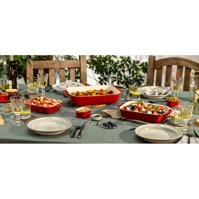 Staub ceramic ovenware set with three gratin dishes (British brand)