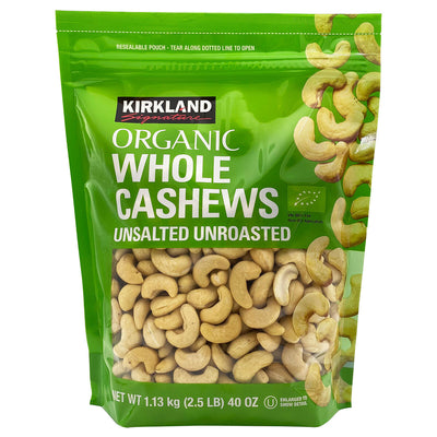 Kirkland Signature Organic Whole Unsalted Cashew Nuts 1.13kg