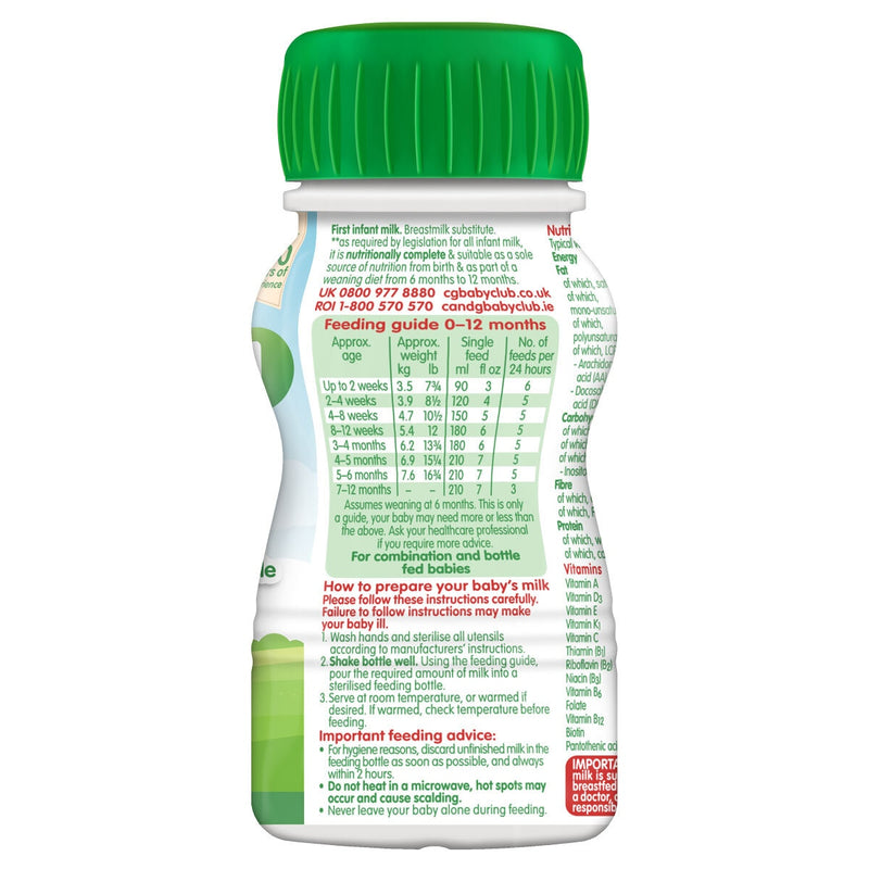 Cow & Gate 1st Milk Ready To Drink infant formula 12 x 200ml - British product