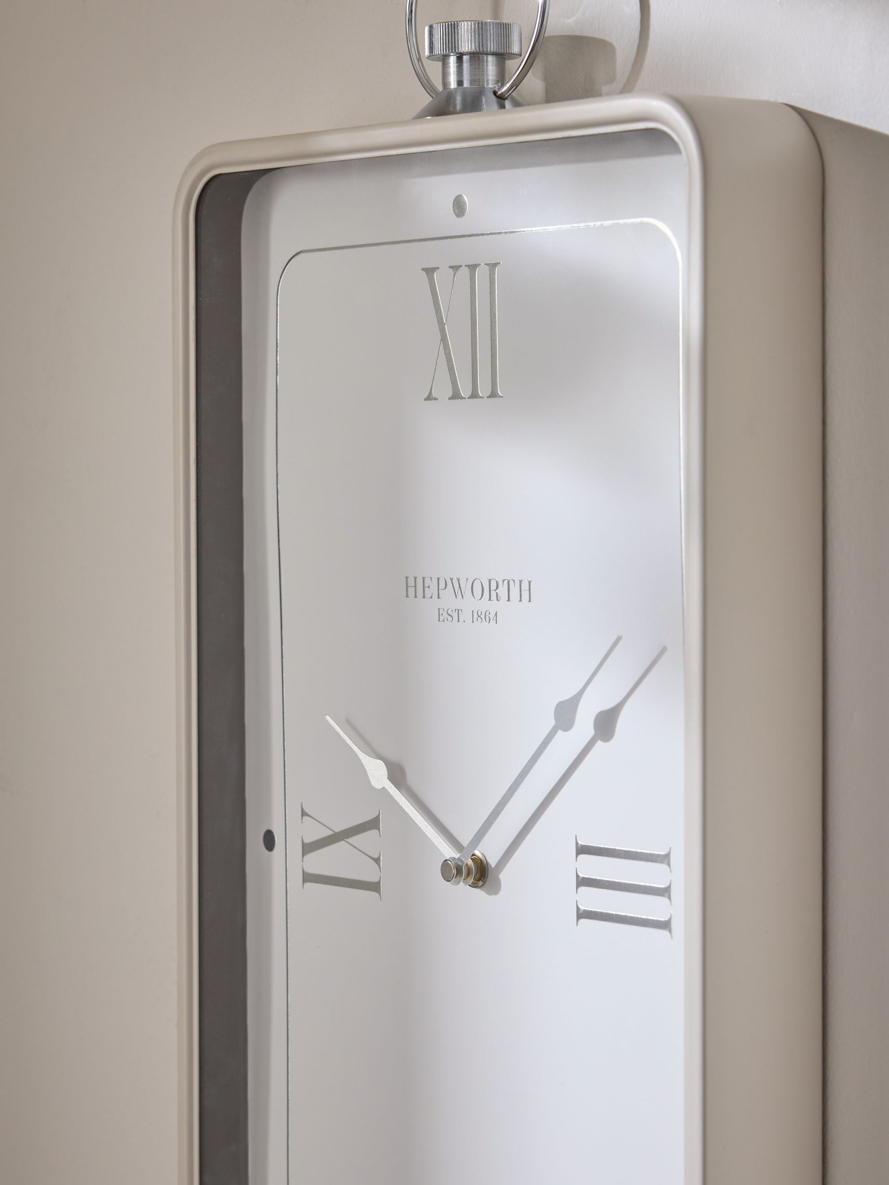 Brompton grey rectangular wall clock (53x25.5x5cm), UK version
