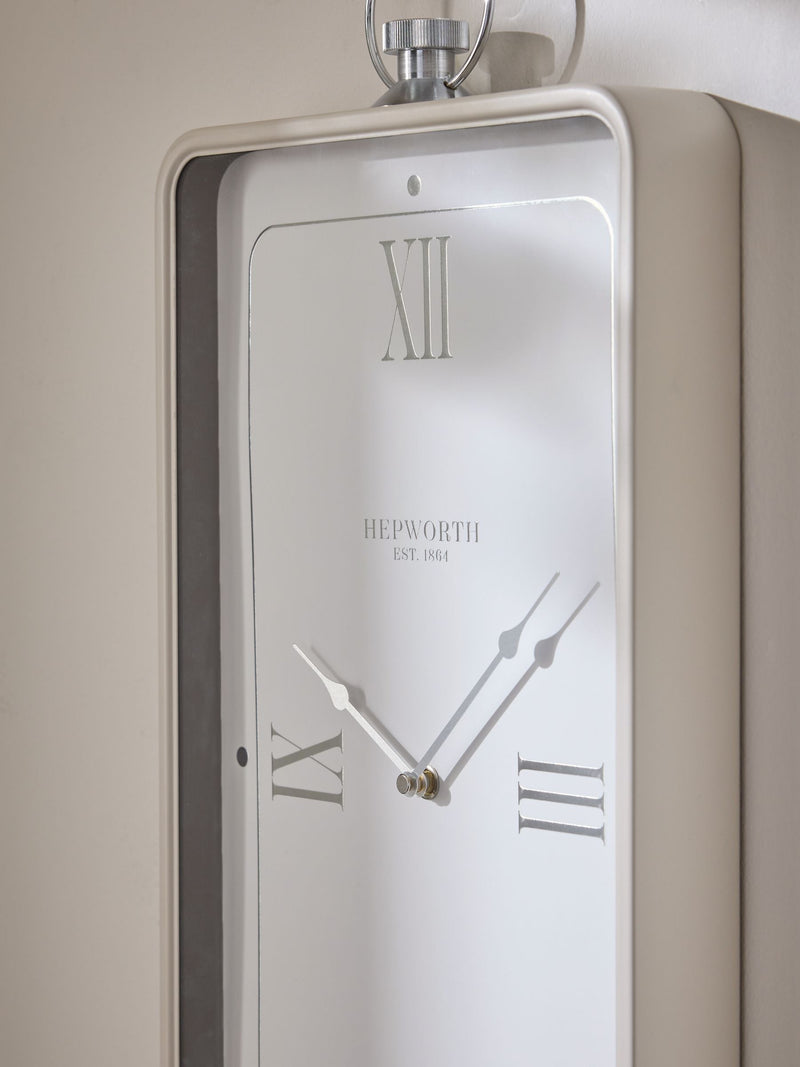 Brompton grey rectangular wall clock (53x25.5x5cm), UK version