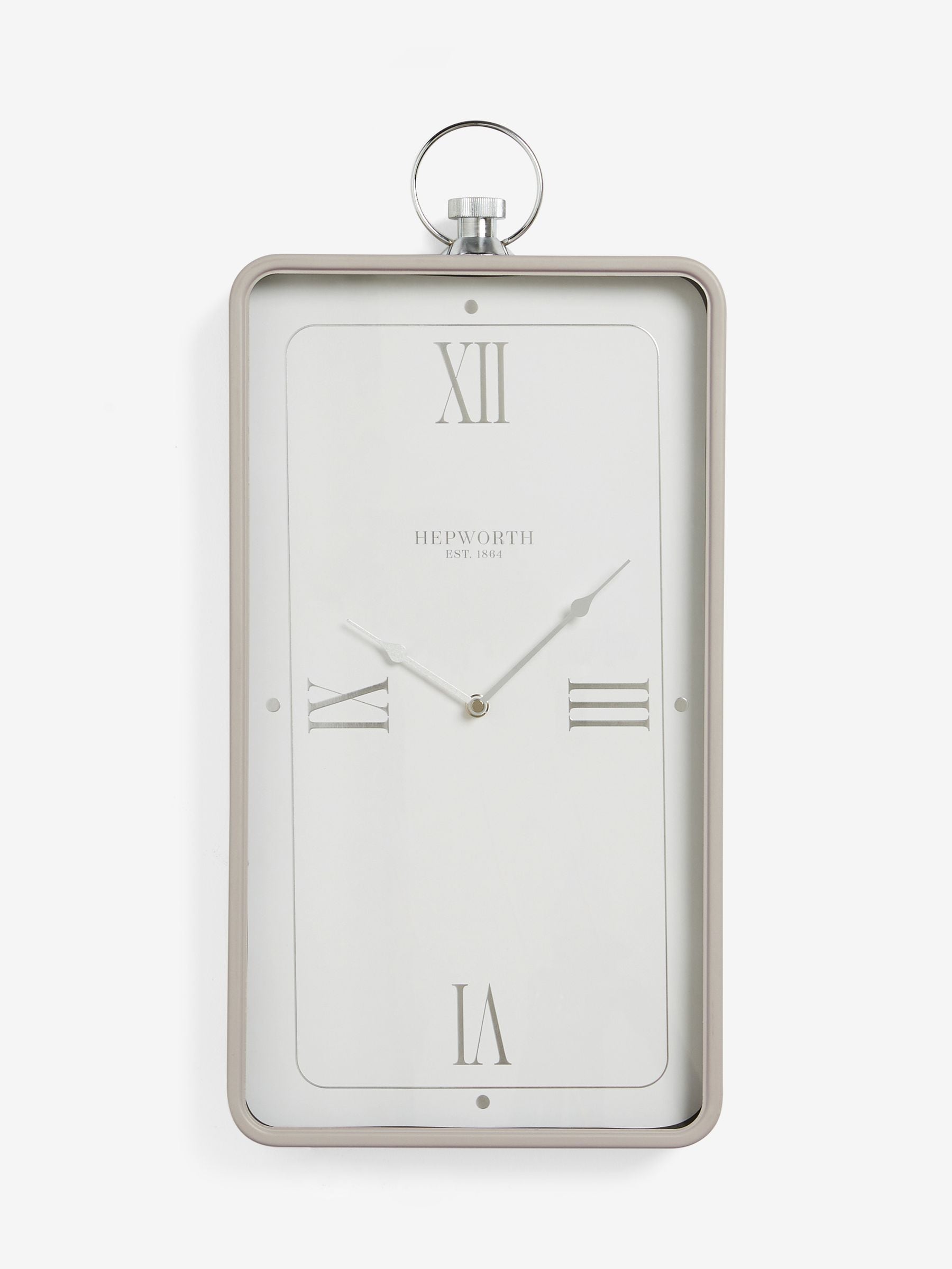 Brompton grey rectangular wall clock (53x25.5x5cm), UK version