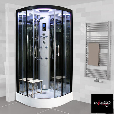 Insignia Diamond 900mm Quadrant Steam Shower Enclosure in 2 Colours