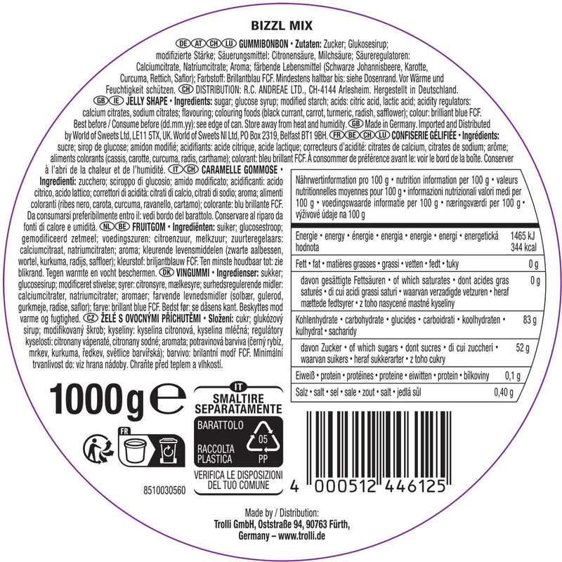 Sour Gummy Candy Mix Vegan 1kg