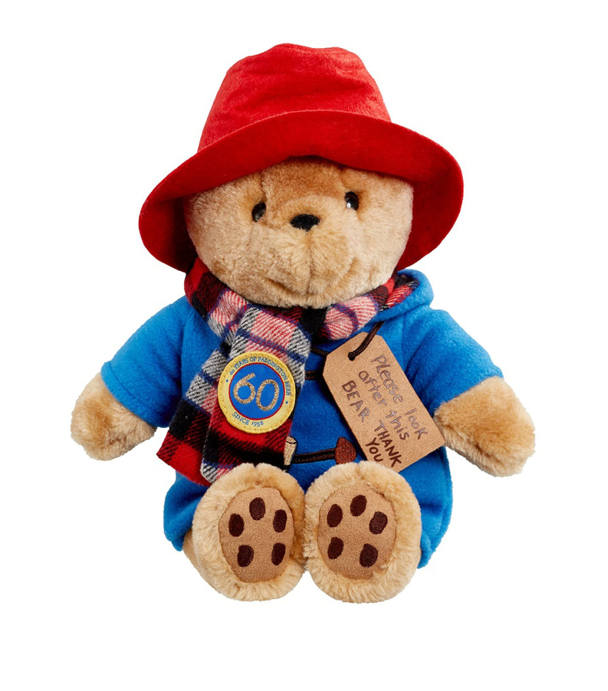 Paddington Bear soft toy with scarf 21cm, imported from the UK