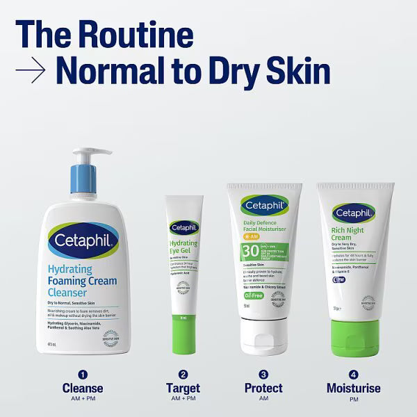 Cetaphil Hydrating Foaming Cream Cleanser 473ml - British product