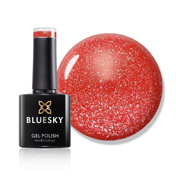 Bluesky candy red gel polish Light My Fire Opal - British product