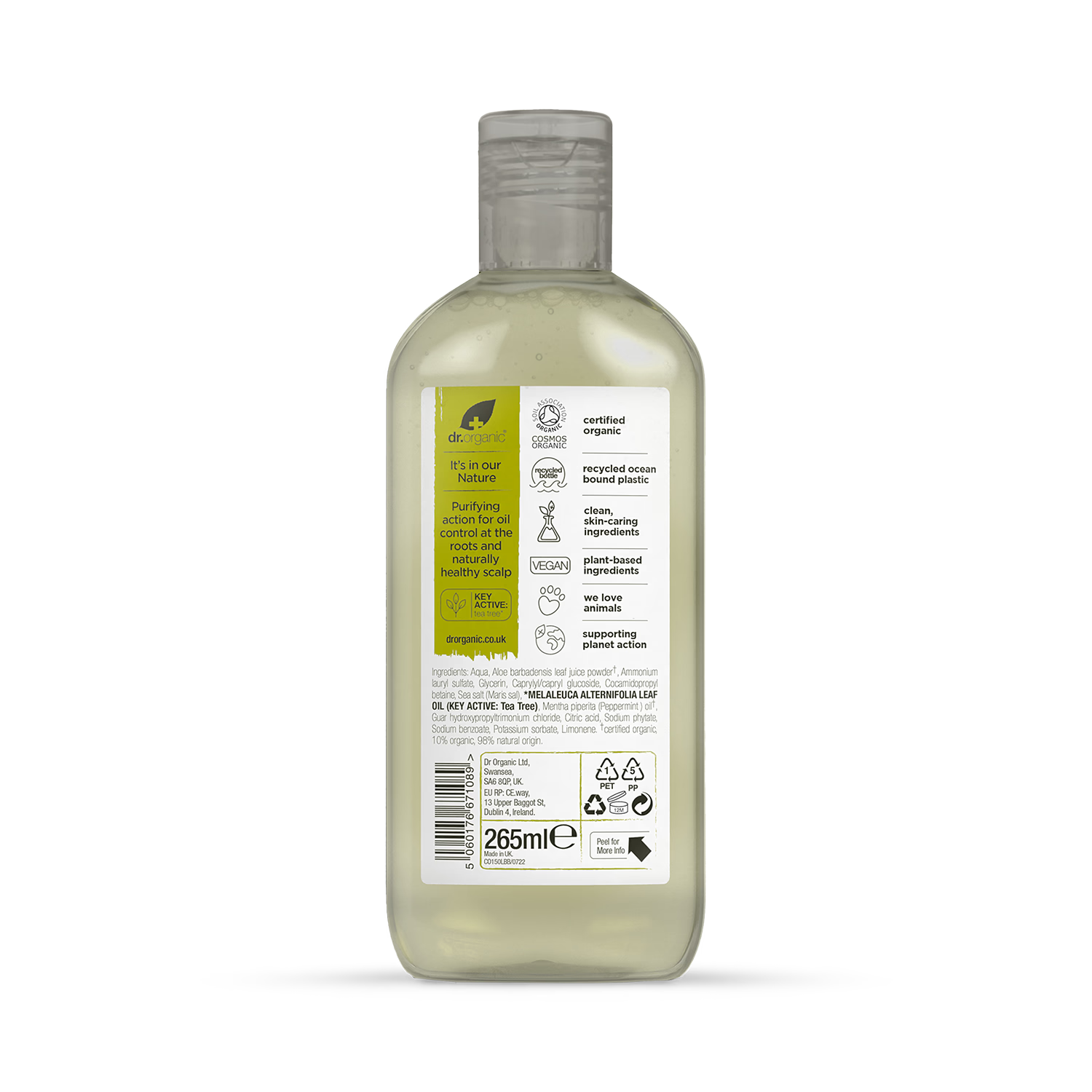 Dr Organic Tea Tree Shampoo 265ml - British product