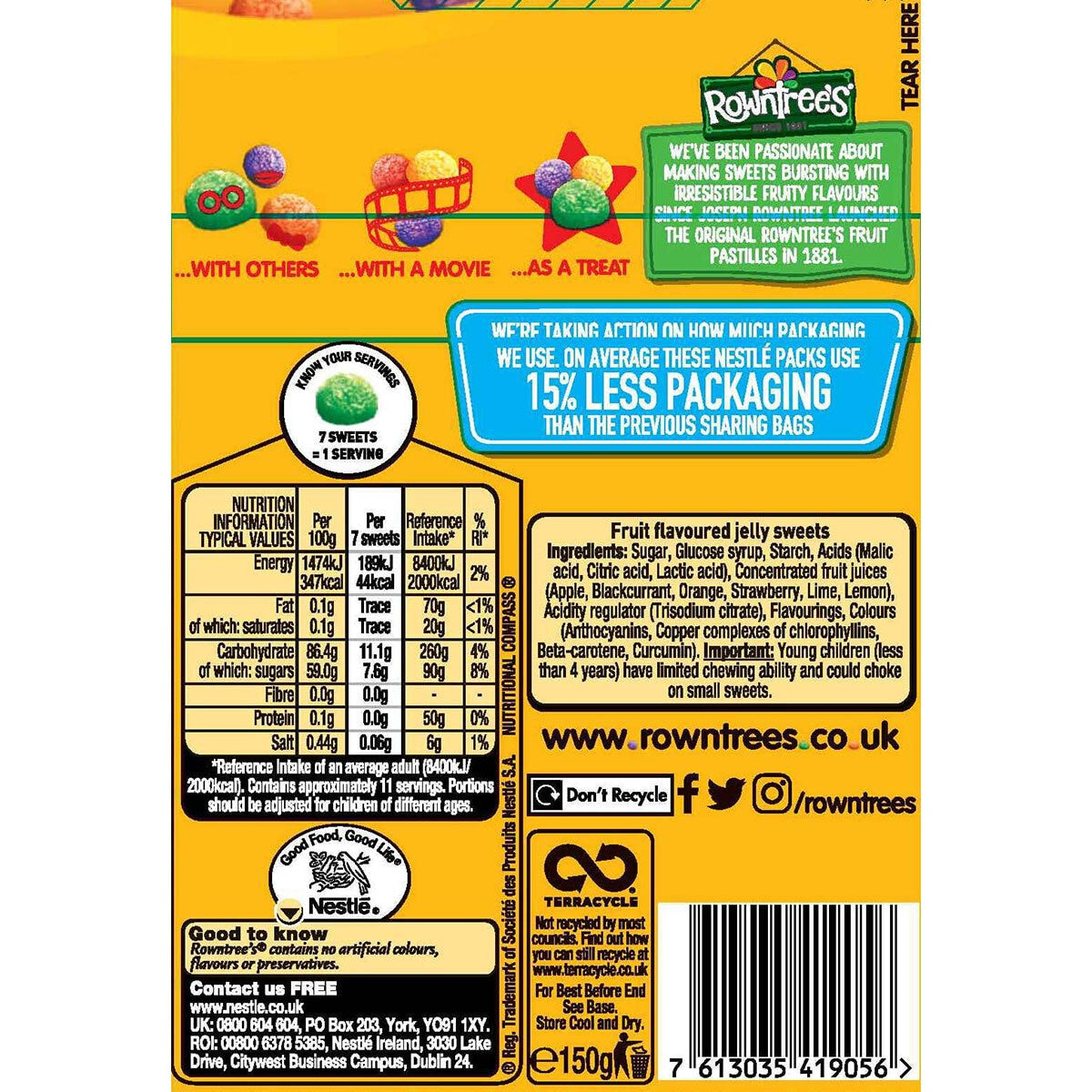 Rowntree's Jelly Tots sweet multipack 10 x 150g, imported from the UK