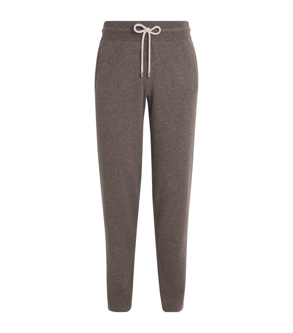 Cashmere and Cotton Blend Sweatpants with Turned-Up Cuffs and Pockets