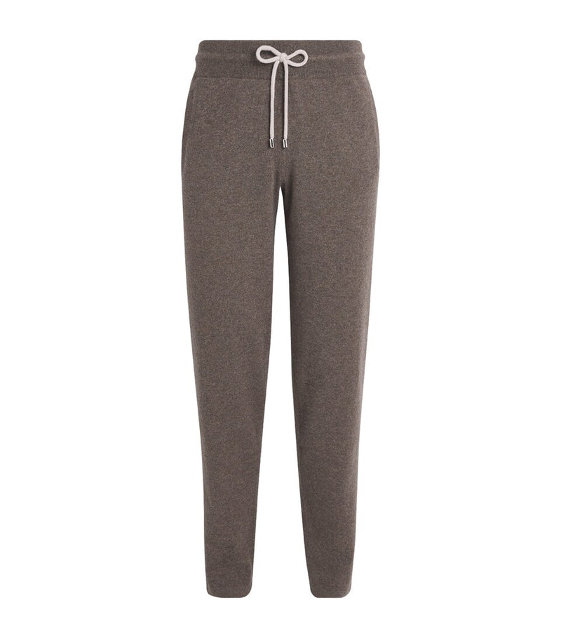 Cashmere and Cotton Blend Sweatpants with Turned-Up Cuffs and Pockets