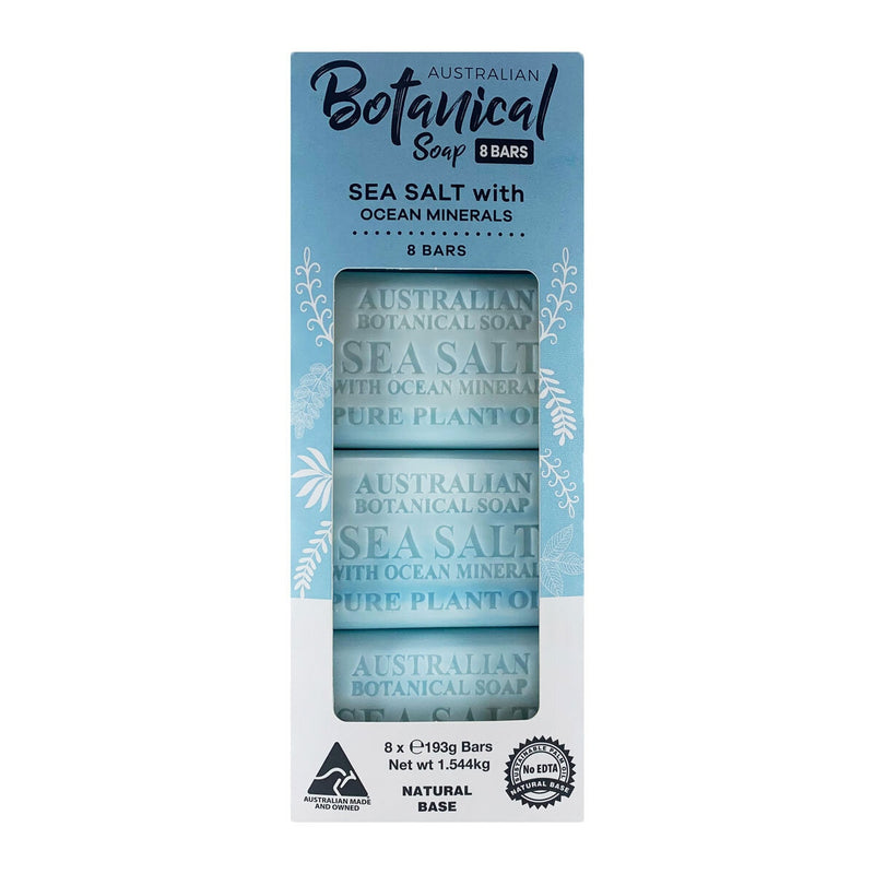 Australian Botanical Soap sea salt with ocean minerals soap bars 8-pack - British product