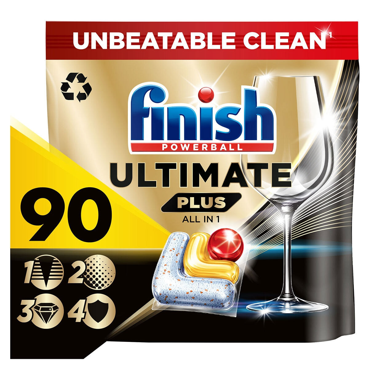 Finish Lemon Sparkle dishwasher tablets 90 pack - British product