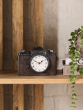 Black vintage camera mantel clock 10.5cm - British product