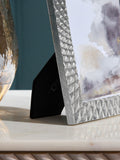 Silver geometric photo frame (British brand)