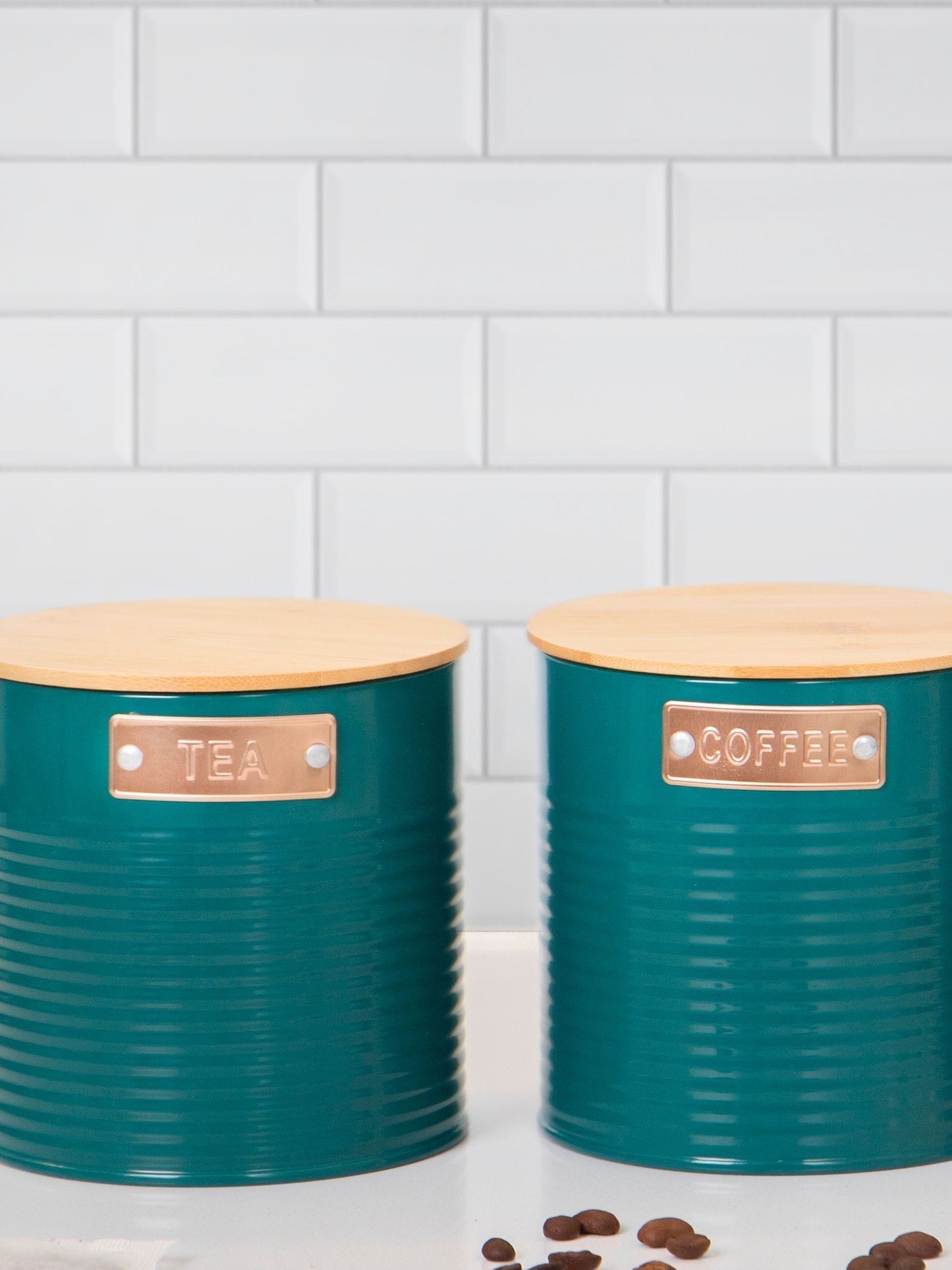 Kitchencraft Teal 3-piece storage canister set, UK version