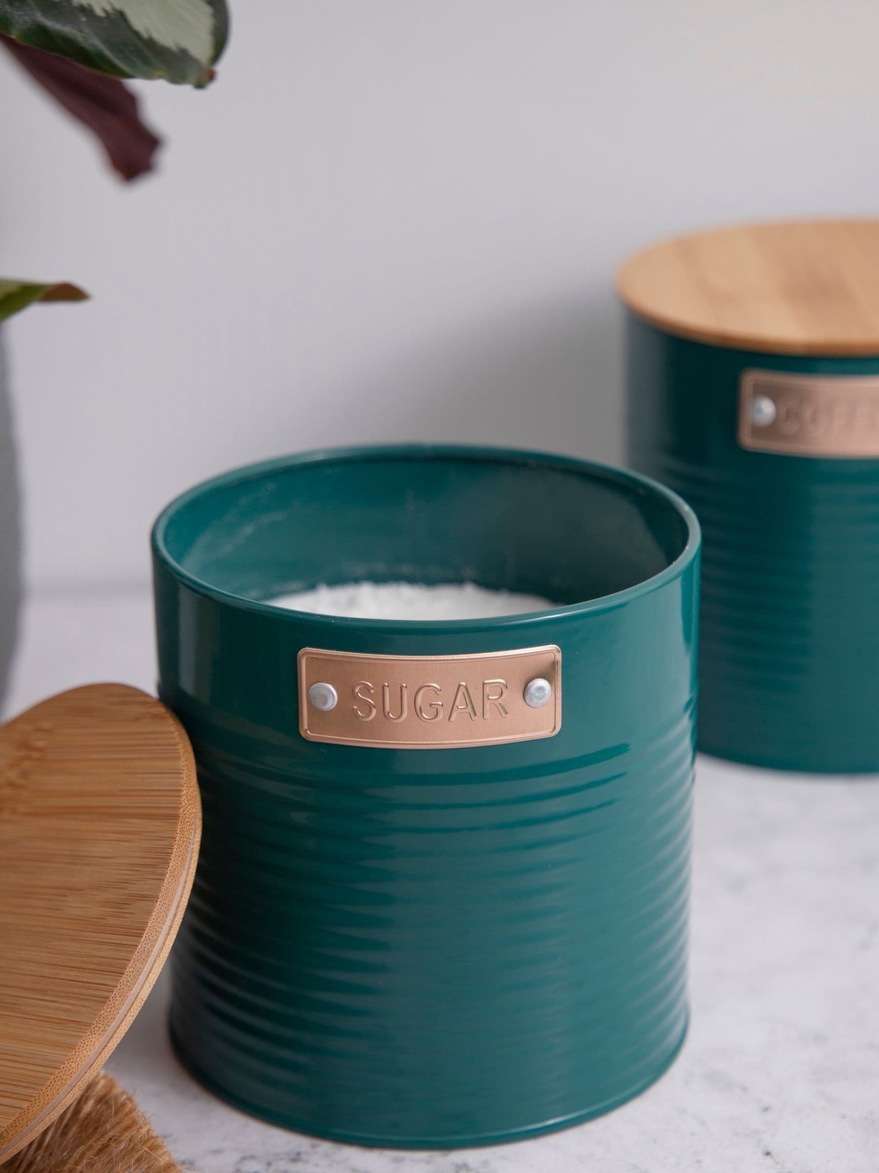 Kitchencraft Teal 3-piece storage canister set, UK version