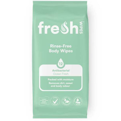FreshWipes Body Wipes Ocean Fresh Body Cleanser 12 Wipes
