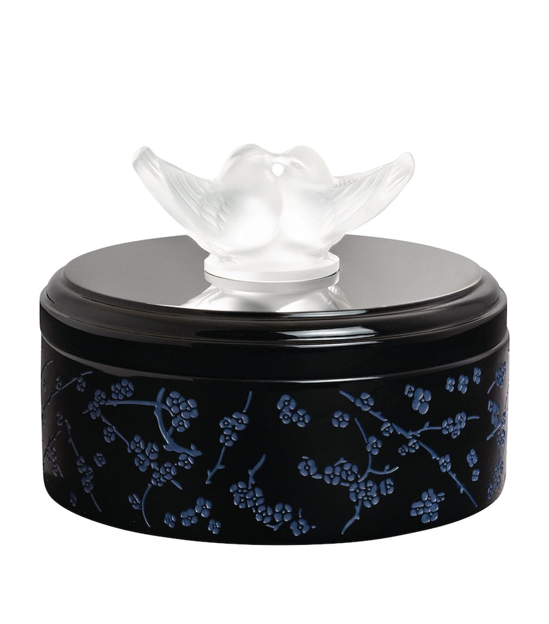 Lalique Fleurs de Cerisier Doves trinket box 9x12.5cm, UK version
