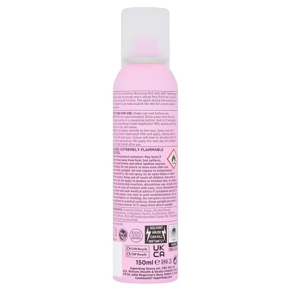 Solait Self Tan Mist Medium 150ml (British brand)