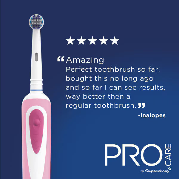 Superdrug ProCare rechargeable electric toothbrush pink (British brand)
