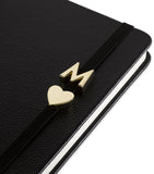 Moleskine gold-plated heart notebook charm, imported from the UK