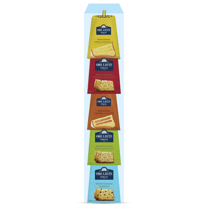Ore Liete Panettone & Pandoro Tower 5 pack, imported from the UK